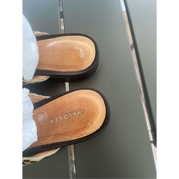 Halogen Violet Leopard Calf Hair Mules Size 8.5M - Picture 13 of 16
